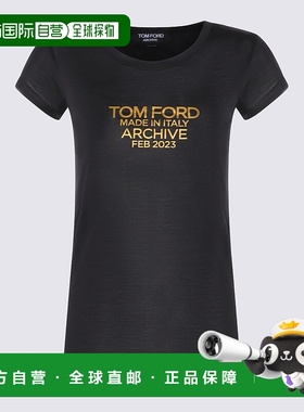 1h可退 TOM FORD 女士T恤 TSJ559FAX835XLBGO SS2024 黑色女装