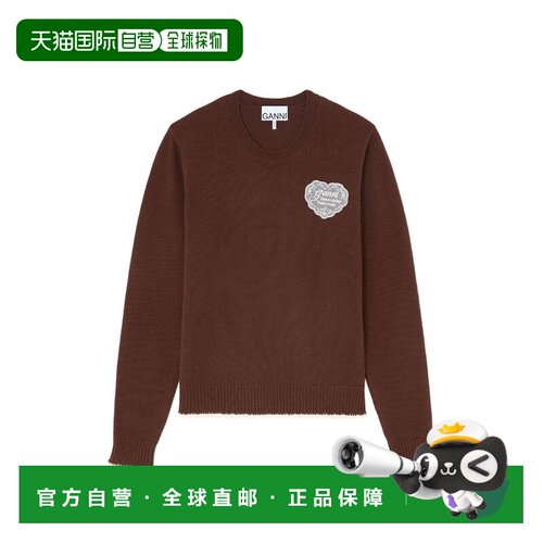 GANNI 甘尼 女士 Logo拼布钩针边毛衣 A1150004979