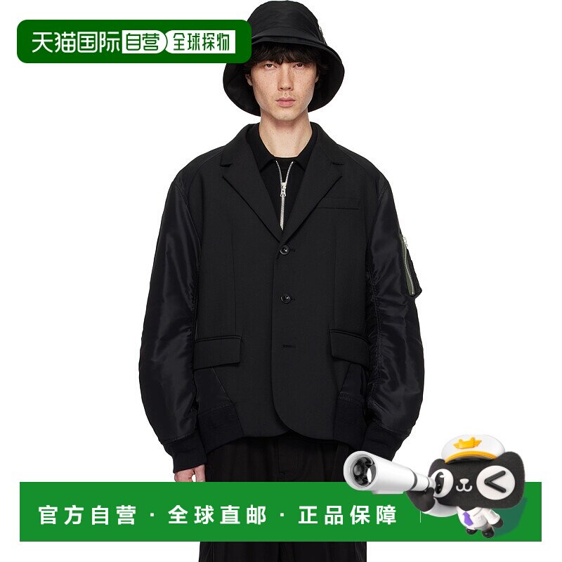 1h可退 潮奢 Sacai 男士 黑色 Suiting Bonding Mix 西装外套 250