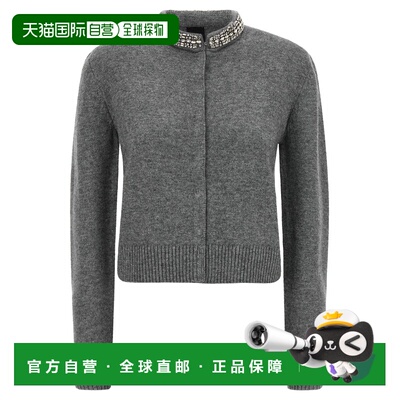 PINKO 女士针织衫 107275A3GIII2 AW2026 灰色 COLONIA CARDIGAN