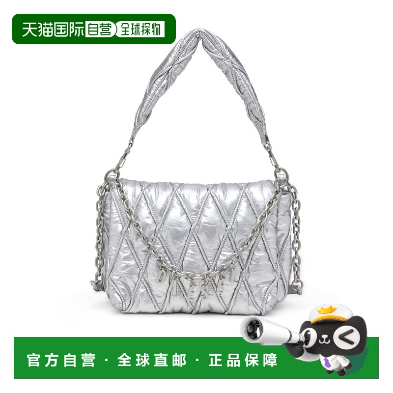 1h可退 DIESEL 女士斜挎包 X10265P8240H0535 AW2025 灰色 Charm-