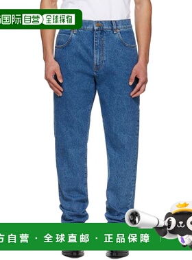 1h可退 潮奢 Balmain 巴尔曼 男士 蓝色 Straight-Cut 牛仔裤 GH1