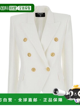 BALMAIN 女士外套 EF1SI505VF210FB SS2025 白色 双排扣休闲夹克
