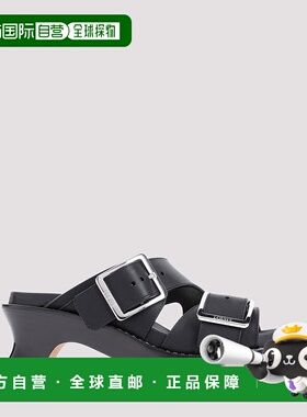 LOEWE 女士凉鞋 L814465X831100 SS2024 黑色 Ease 方头高跟凉鞋
