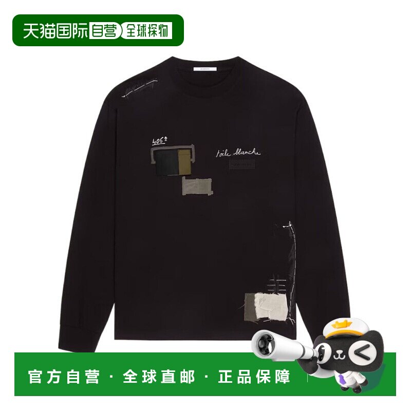 GIVENCHY 男士外套 BM71MH3YRN001 AW2025 黑色 图案T恤男装 - 实物图