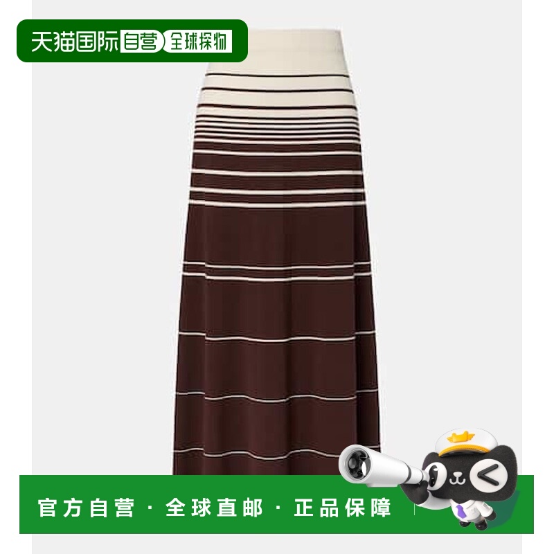 1h可退 潮奢 FAITHFULL THE BRAND 女士 Accordion 条纹棉混纺长