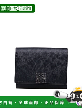 LOEWE 女士钱包 C821TR2X161100 AW2024 黑色 三折卡包钱包