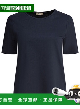 HERNO 女士T恤 JG000258D520639281 SS2025 黑色 Jersey Slit T-S