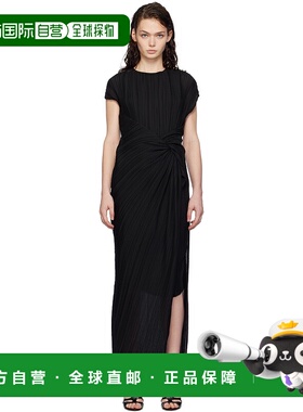 1h可退 潮奢 Lanvin 朗雯 女士 黑色 Asymmetrical Pleated 连衣