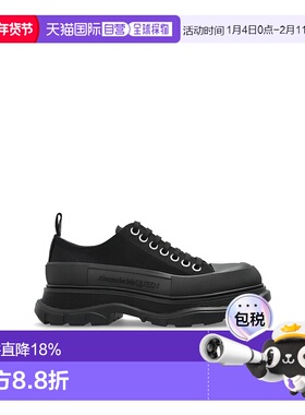 Alexander McQueen亚历山大麦昆Tread Slick帆布系带及踝马丁靴