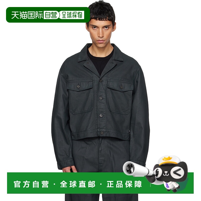 1h可退 潮奢 Lemaire 男士 黑色卡车司机牛仔夹克 OW1188LD1059