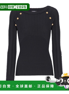 BALMAIN 女士针织衫 GF1ARA60KJ450PA SS2026 黑色 3 buttons swe