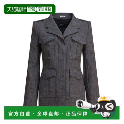 mcqueen 亚历山大 麦昆 女士 宽缺口翻领羊毛夹克 826947QJAFD