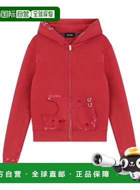 WE11DONE 男士针织毛衣 WDTJ025821URD SS2025 红色 拉链连帽卫衣