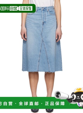 1h可退 潮奢 Levi'S 李维斯 女士 蓝色 High Rise A-Line 牛仔半