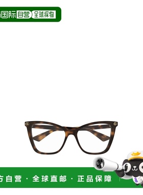 1h可退 GUCCI 女士眼镜 GG1817O002 SS2025 褐色 几何框平光镜
