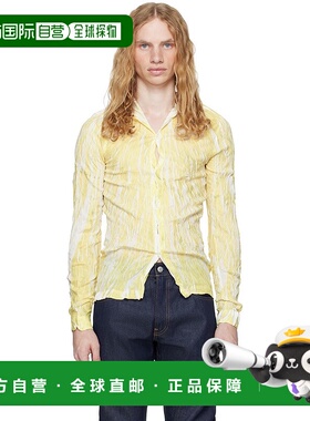 1h可退 潮奢 Sunnei 男士 黄色 Wrinkled Print 衬衫 RTWXSHR014
