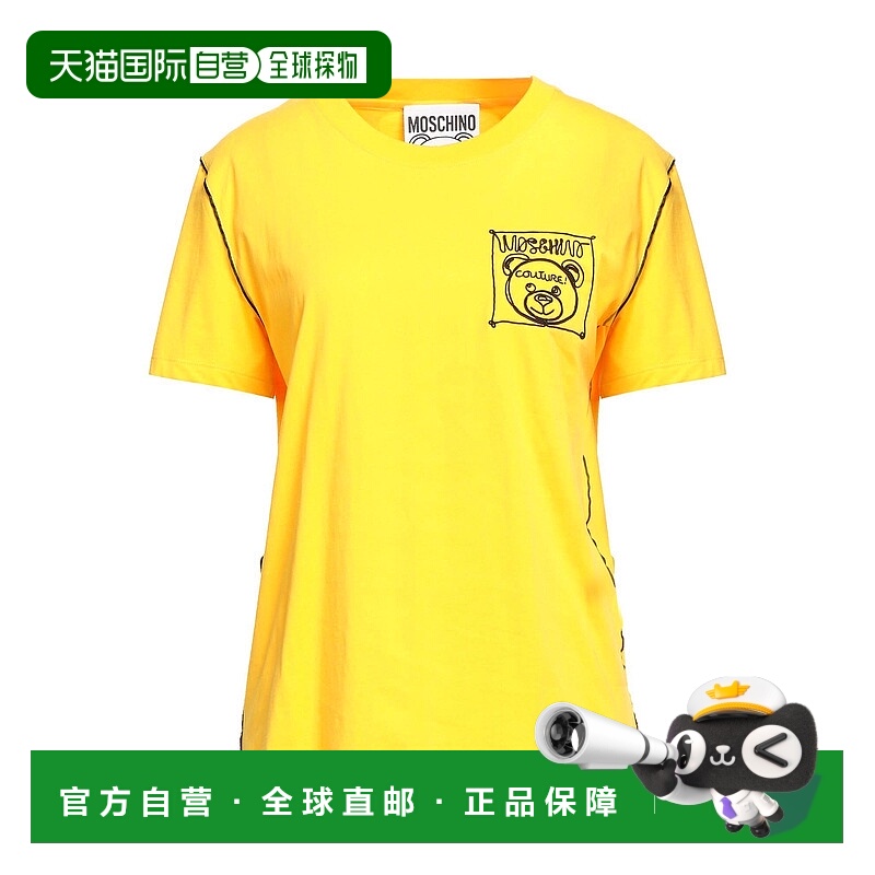潮奢 Moschino 莫斯奇诺 女士 T恤 yellow黄色 舒适时尚