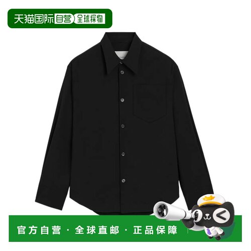 1h可退 Ami Paris 男士衬衫 HSH816AC0020001 SS2026 黑色长袖