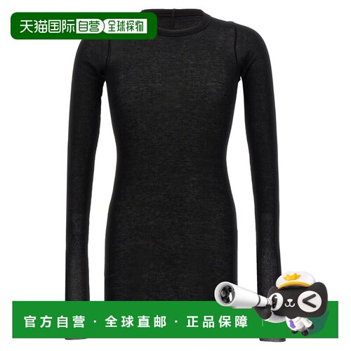 RICK OWENS 男士T恤 RU01F2250RC09 SS2026 黑色 'Rib LS T' T-sh