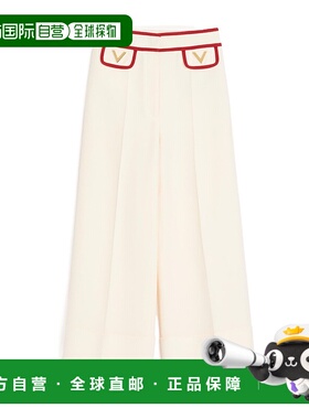 VALENTINO 女士休闲裤 BRB6541CFAS0 CO 白色 阔腿羊毛休闲裤裤子