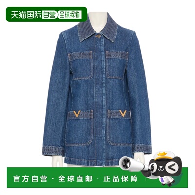 VALENTINO 女士西服 BDC6F09Y8558 SS2026 蓝色 翻领长袖休闲夹克