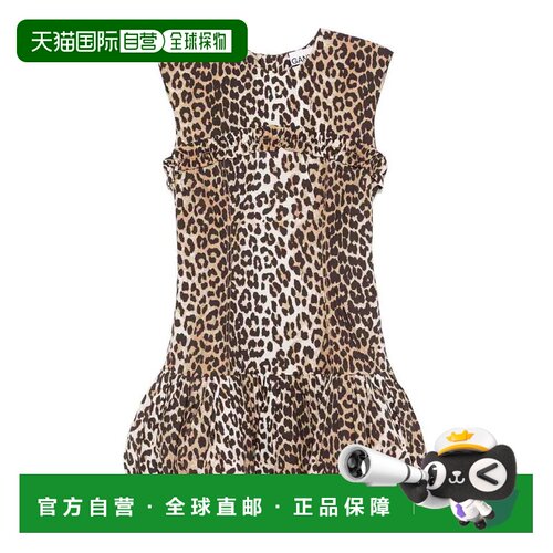 GANNI 女士连衣裙 W0652943 SS2025 黄色 Sleevel【付后1h可退】