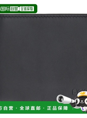 1h可退 潮奢 BOSS 波士 男士 黑色 Embossed-Logo Coin 钱包 5047