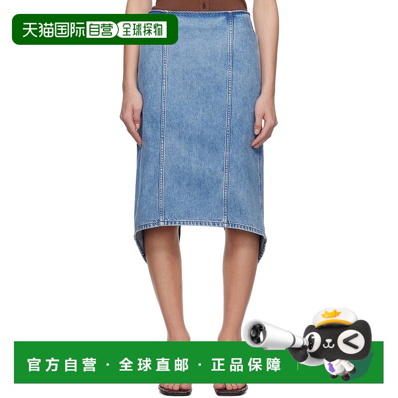 1h可退 潮奢 J.W. Anderson 女士 蓝色叠层牛仔半身裙 DK0027PG17