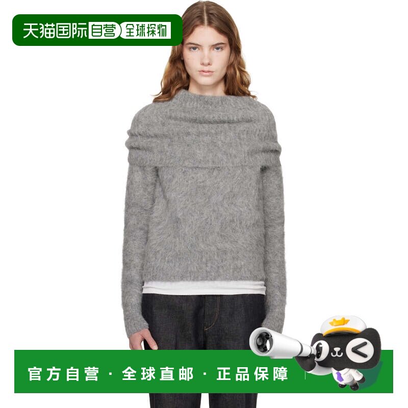 toteme 女士 灰色 Funnel Alpaca-Blend Knit 高领毛衣 261WRT066
