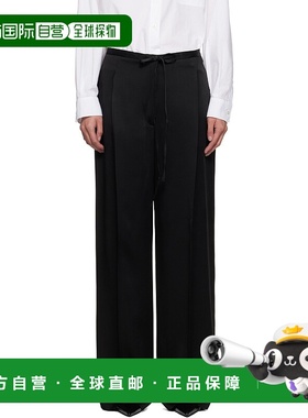 1h可退 潮奢 RÓhe 女士 黑色 Relaxed Drawstring Satin 长裤 416