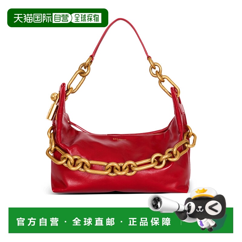 1h可退 BALMAIN 女士手提包 FN1BS002LBFO3DR AW2025 红色 链条手
