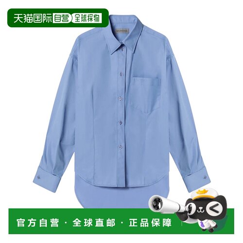 BALENCIAGA 女士衬衫 872318TUM204200 SS2026蓝色通勤长袖