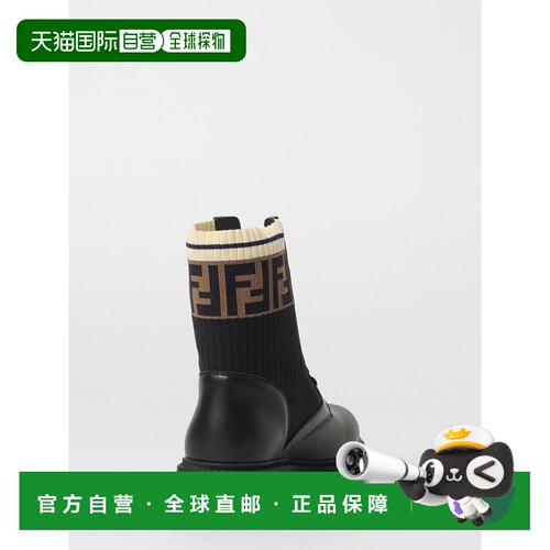 1h可退 FENDI 女童童靴 JMR329A8CUF17SD CO 黑色 徽标靴子