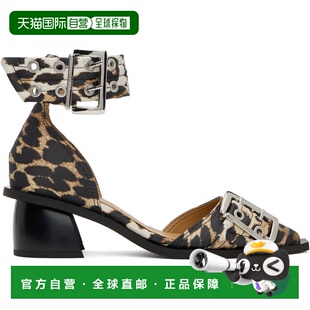 甘尼 女士 Open 潮奢 Cut Buckle GANNI Feminine 1h可退 黄褐色