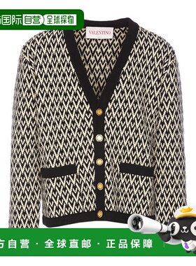 VALENTINO 男士针织毛衣 VKA04IAR1QSW SS2025 黑色 长袖开衫