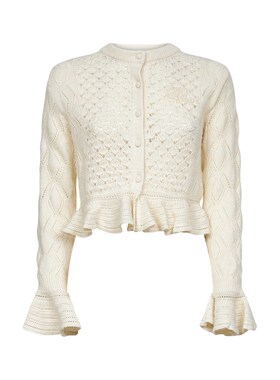 CHLOÉ 女士针织衫 CH25AMC01590107 AW2025 白色长袖开衫