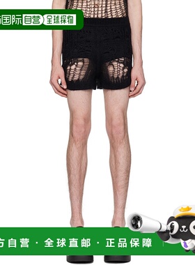 1h可退 潮奢 rick owens 瑞克 欧文斯 男士 黑色开衩短裤 RU01D36