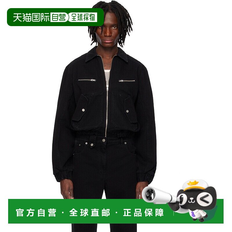 1h可退 潮奢 EGONLAB. 男士 黑色 Lining Denim 飞行员夹克 SS25O