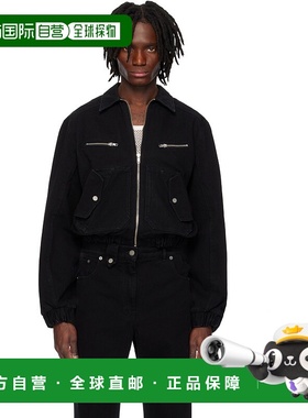 1h可退 潮奢 EGONLAB. 男士 黑色 Lining Denim 飞行员夹克 SS25O