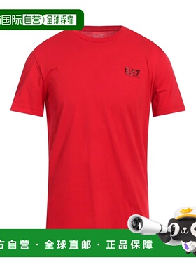 1h可退 潮奢 Ea7 男士 基础款T恤 red红色 舒适时尚