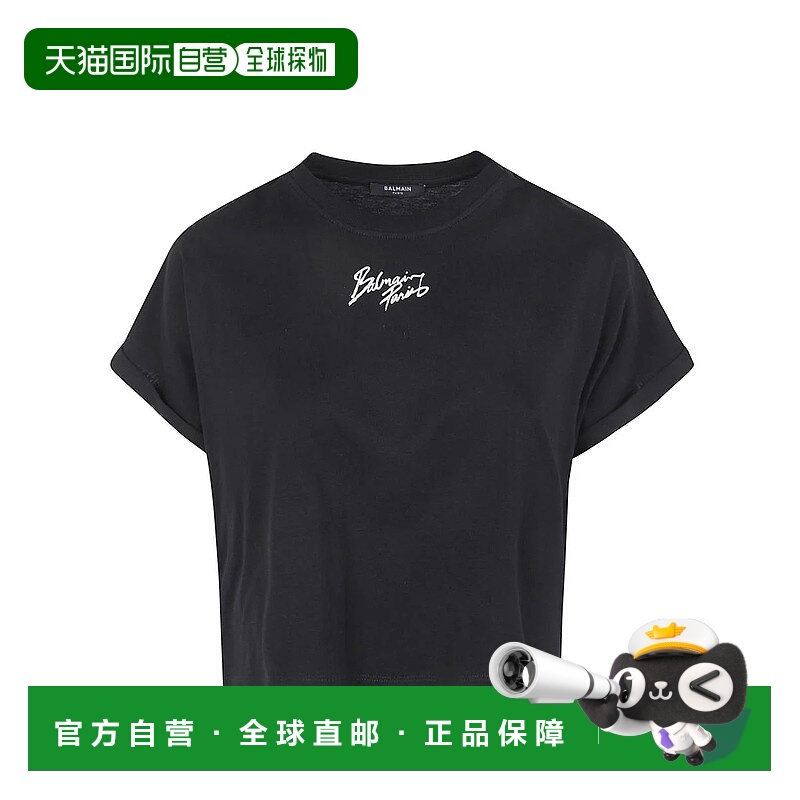BALMAIN 女士T恤 GF1EE005BD40 SS2026 黑色 Balmain Short Sleev