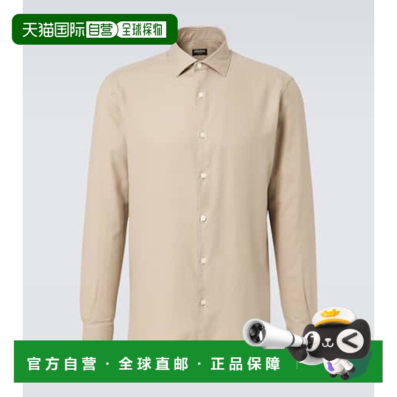 1h可退 潮奢 Zegna 杰尼亚 男士 棉质羊绒衬衫 beige米色 舒适时