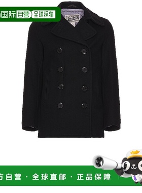 1h可退 潮奢 Schott 男士 修身双排扣大衣 751 blue蓝色新款