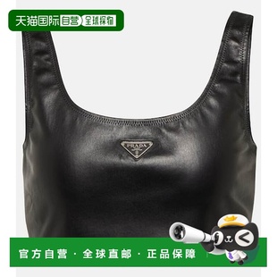普拉达 Prada 女士 无袖 上衣 1h可退 皮革短款 潮奢