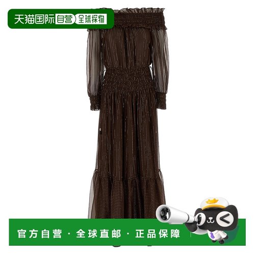 1h可退 潮奢 Self-Portrait 女士 'Brown Off... 乔其纱服装 RS26