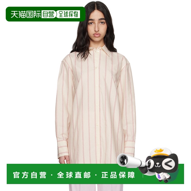 1h可退 潮奢 TOTÊME 女士 灰白色 Relaxed Striped 衬衫 252WRT14