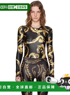 1h可退 潮奢 versace 范思哲 女士 黑色 Chromo Couture 连体衣 E