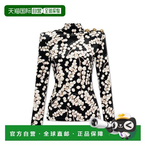 BALMAIN 女士T恤 DF0AR092JJ41EAB AW2024 黑色 长袖上衣