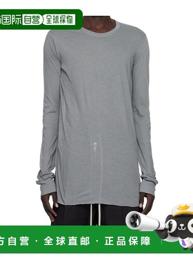 RICK OWENS 男士T恤 RU02E1252UC06 AW2025 灰色 长袖 T 恤